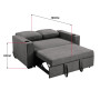 Sarantino Hoffman Linen Sofa Bed with Cushions & Cup Holders Dark Grey thumbnail 4