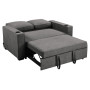 Sarantino Hoffman Linen Sofa Bed with Cushions & Cup Holders Dark Grey thumbnail 5
