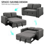 Sarantino Hoffman Linen Sofa Bed with Cushions & Cup Holders Dark Grey thumbnail 6