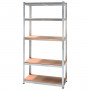 5 Shelf Adjustable Storage Rack Work Table Galvanized Steel 180x90cm thumbnail 1