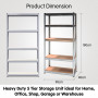 5 Shelf Adjustable Storage Rack Work Table Galvanized Steel 180x90cm thumbnail 6