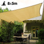 Wallaroo Rectangular Shade Sail: 8m x 5m - Sand thumbnail 2