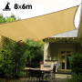 Wallaroo Rectangular Shade Sail: 8m x 6m - Sand thumbnail 2