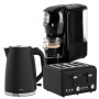 Pronti Breakfast Set with HomeMaid Coffee Machine, Silver Noir Toaster & Kettle thumbnail 1