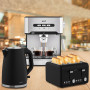 Pronti Breakfast Set with 1.6L Coffee Machine, Silver Noir Toaster & Kettle thumbnail 13