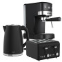 Pronti Breakfast Set with 1.25L Coffee Machine, Silver Noir Toaster & Kettle thumbnail 1