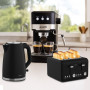 Pronti Breakfast Set with 1.25L Coffee Machine, Silver Noir Toaster & Kettle thumbnail 12