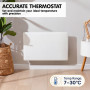 Nobo 1500W Compact Electric Panel Heater with Castors & Wall Mount - Refurbished thumbnail 8