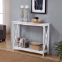 Sarantino Isla X-Frame Console Table in White thumbnail 8