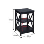 Sarantino Orson 2-Tier Bedside Table - Black thumbnail 4