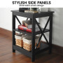 Sarantino Orson 2-Tier Bedside Table - Black thumbnail 8