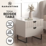 Sarantino Tessa Fluted 2-Drawer Bedside Table - Taupe thumbnail 11