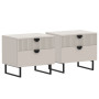 Sarantino Tessa Fluted 2-Drawer Bedside Table - Taupe thumbnail 10