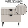 Sarantino Tessa Fluted 2-Drawer Bedside Table - Taupe thumbnail 6