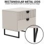 Sarantino Tessa Fluted 2-Drawer Bedside Table - Taupe thumbnail 8