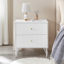Sarantino Diego Bedside Table Night Stand with 2 Drawers - White thumbnail 8