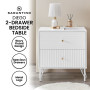Sarantino Diego Bedside Table Night Stand with 2 Drawers - White thumbnail 9