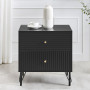 Sarantino Diego Bedside Table Night Stand with 2 Drawers - Black thumbnail 8