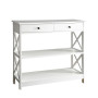 Sarantino Eloise Cross Console Table - White thumbnail 1