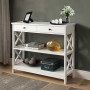 Sarantino Eloise Cross Console Table - White thumbnail 9