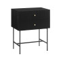 Sarantino Arden Fluted 2-Drawer Bedside Table Night Stand - Black thumbnail 1