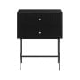 Sarantino Arden Fluted 2-Drawer Bedside Table Night Stand - Black thumbnail 2