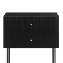 Sarantino Arden Fluted 2-Drawer Bedside Table Night Stand - Black thumbnail 4