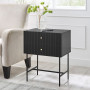 Sarantino Arden Fluted 2-Drawer Bedside Table Night Stand - Black thumbnail 8