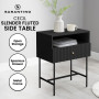 Sarantino Cecil Slender Fluted Bedside Table - Black thumbnail 3