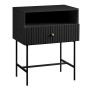 Sarantino Cecil Slender Fluted Bedside Table - Black thumbnail 1