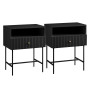 Sarantino Cecil Slender Fluted Bedside Table - Black thumbnail 10