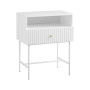 Sarantino Cecil Slender Fluted Bedside Table - White thumbnail 1