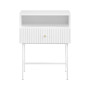 Sarantino Cecil Slender Fluted Bedside Table - White thumbnail 2