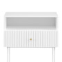 Sarantino Cecil Slender Fluted Bedside Table - White thumbnail 4