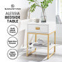 Sarantino Alessia Bedside Table - White/Gold thumbnail 9