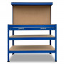 3-Layered Work Bench Garage Storage Table Tool Shop Shelf Blue thumbnail 2