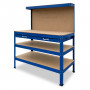 3-Layered Work Bench Garage Storage Table Tool Shop Shelf Blue thumbnail 4