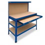 3-Layered Work Bench Garage Storage Table Tool Shop Shelf Blue thumbnail 5