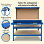 3-Layered Work Bench Garage Storage Table Tool Shop Shelf Blue thumbnail 9