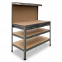 3-Layered Work Bench Garage Storage Table Tool Shop Shelf Silver thumbnail 6