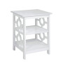 Sarantino Oliver 2-Tier Bedside Table - White thumbnail 1