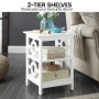 Sarantino Oliver 2-Tier Bedside Table - White thumbnail 3
