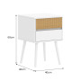 Sarantino Clio Bedside Table Night Stand - White/Natural thumbnail 3