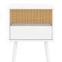 Sarantino Clio Bedside Table Night Stand - White/Natural thumbnail 4