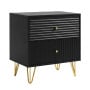 Sarantino Diego Bedside Table Night Stand with 2 Drawers - Black thumbnail 7