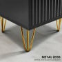 Sarantino Diego Bedside Table Night Stand with 2 Drawers - Black thumbnail 6