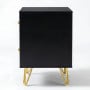 Sarantino Diego Bedside Table Night Stand with 2 Drawers - Black thumbnail 10