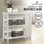 Sarantino Laurel 3-Tier Bookshelf Display Rack in White thumbnail 11
