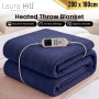 Laura Hill XL Electric Heated Blanket Throw Soft Coral Fleece with 10 Heat Settings - Blue thumbnail 8