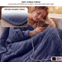 Laura Hill XL Electric Heated Blanket Throw Soft Coral Fleece with 10 Heat Settings - Blue thumbnail 3